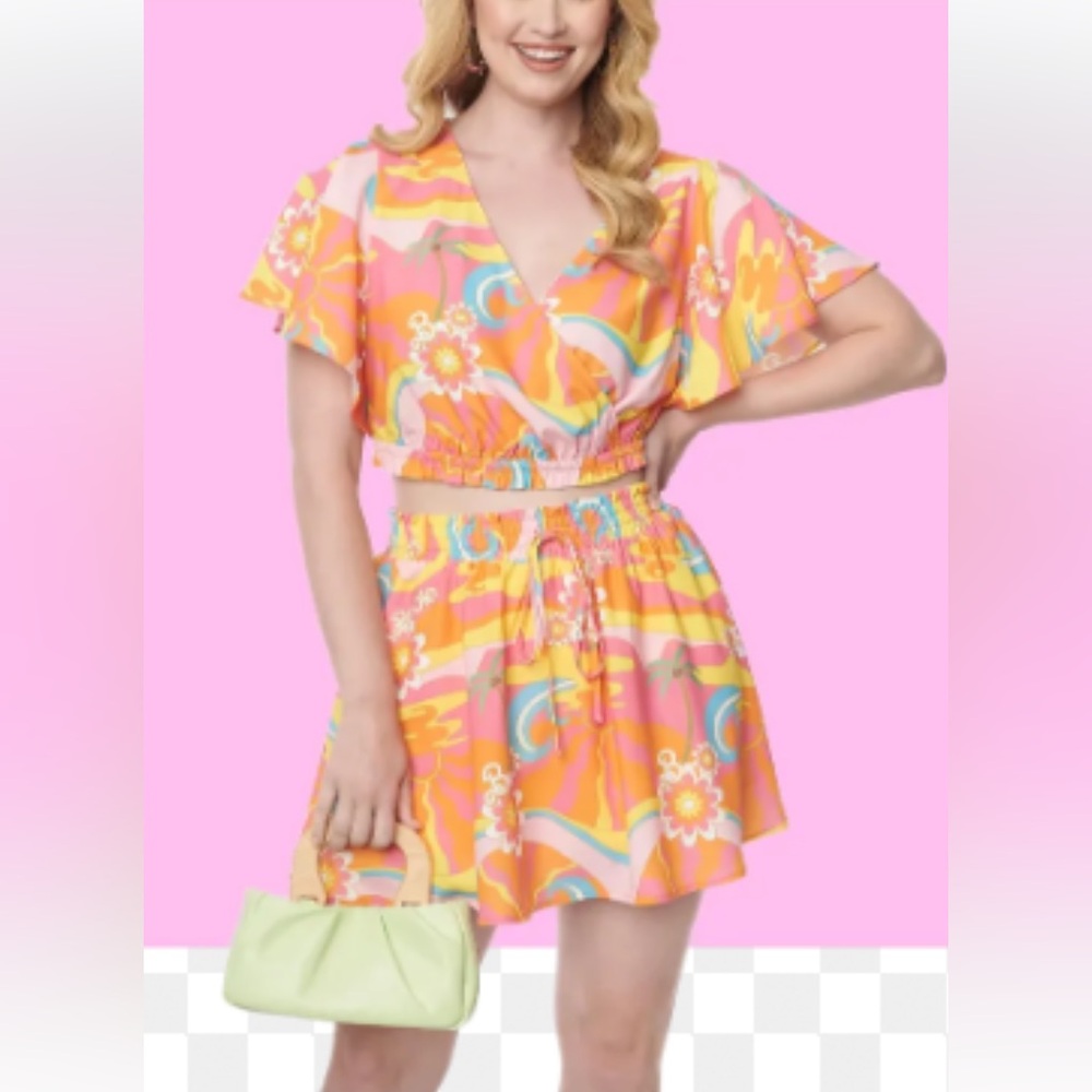 Unique Vintage x Barbie crop top and Daryl skort 2X